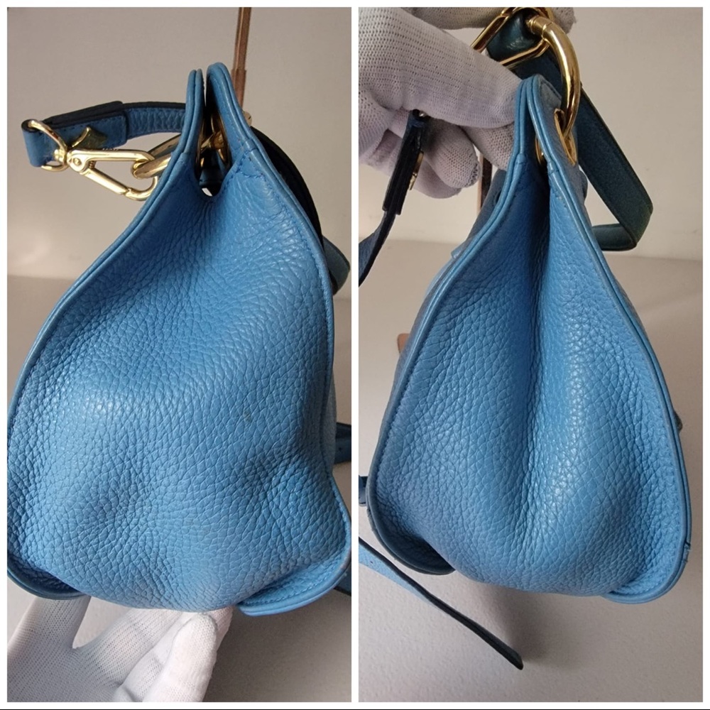 MCM Blue Bucket Leather Bag - Picture 7 of 10